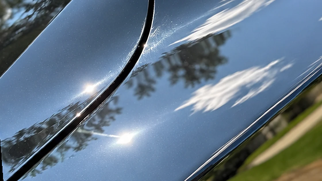 The same Mustang after paint correction, deep gloss with clean reflections